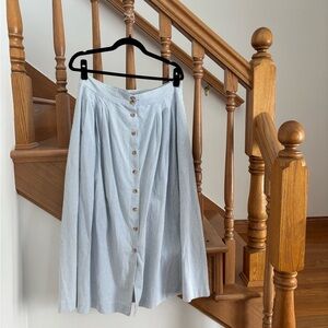 Vintage London Fog Striped Button-Up A-line Skirt
